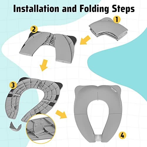 Maliton Toddler Toilet Seat, Foldable Potty Training Seat with Splash Guard — view 5