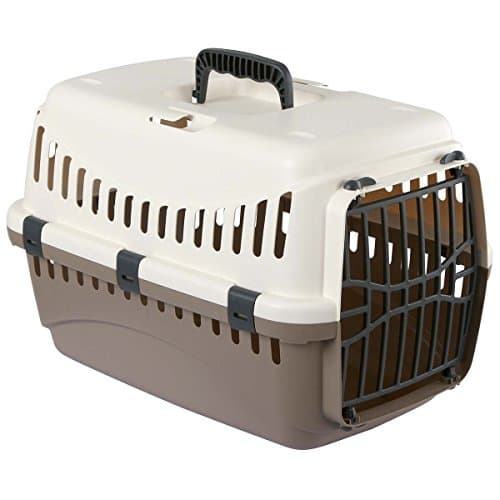 Kerbl Transport Box Expedion with Plastic Door, 45 x 30 x 30 cm, Cream/ Taupe
