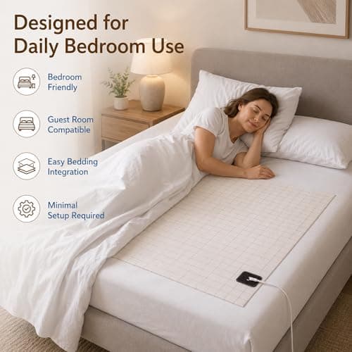 Grounding Bed Sheet 68×132 cm | Earthing Sheet with 10% Premium Silver Fibre & Soft Cotton | Grounding Mat for Bed with UK Plug & Grounding Cable | Grounding Sheets UK — view 5
