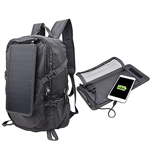 ETYUDPABV ECE - 816 Solar Powered Hiking Backpack, Foldable Outdoor Backpack with 6.5W Solar Panel for Camping Travel, Lightweight 20-35L Daypack for Men and Women — view 4