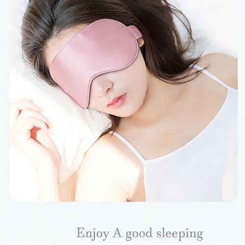 Sleep Mask 100% Mulberry Silk Eye Mask, Blinder for Total Blackout & Zero Pressure,Eye Mask for Sleeping with Travel Pouch & 2 Ear Plugs for Side Sleepers, Men & Women(Pink) — view 6