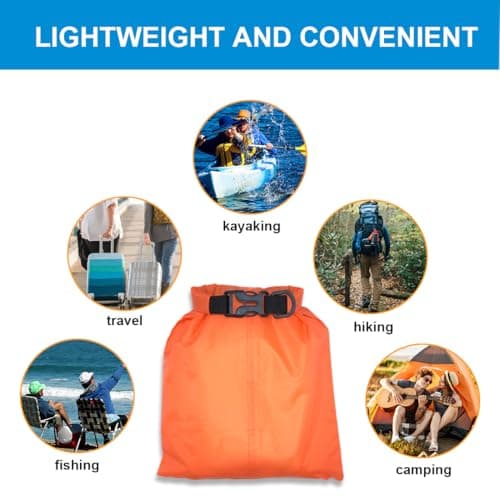 LICQIC Waterproof Dry Bag, Drybag Canoe Bag, 1 Pcs Orange, 2.5 Litre — view 6