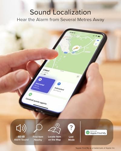 SBS Track My Lock, TSA Lock with Integrated Finder Tracker, Compatible with Apple Find My (iOS), 3-Digit Combination Lock, 60 dB Alarm, USB-C Rechargeable, Ideal for Suitcases and Bags, Black — view 6