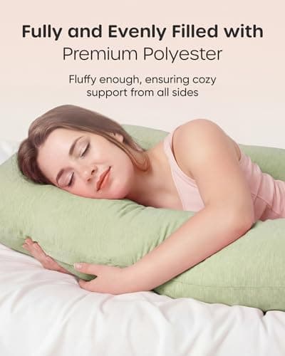 Nuliie Pregnancy Pillow for Sleeping, U Shaped (Cooling Light Green) — view 5