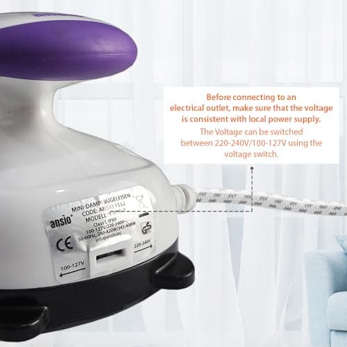 ANSIO Travel Iron Quilting Mini Steam Generator Craft Iron - Purple/White — view 2