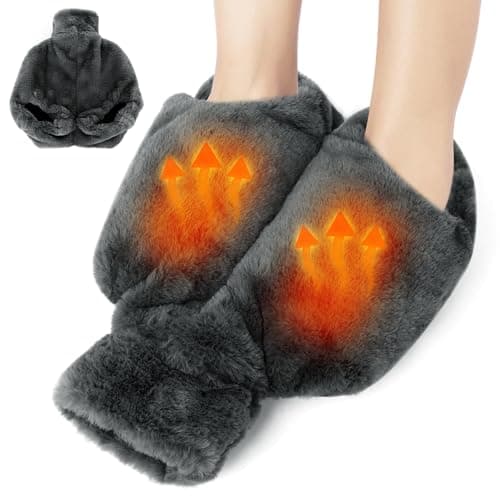 Foot Warmer,2L Heated Feet Warmer with Removeable & Washable Plush Cover Warm in Winter for Feet Pain Relief,Women and Men,Non Electric Heated Foot Warmers for Home,Office,Size 35 to 45 (with Heel) — view 2