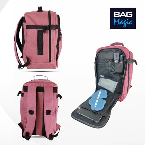 Bordlite Ryanair 40x20x25cm Underseat Cabin Backpack with Memory Foam Neck Pillow – Airline Approved Carry On Travel Bag for Ryanair, EasyJet & Jet2 – Lightweight Cabin Rucksack - Pink — view 6