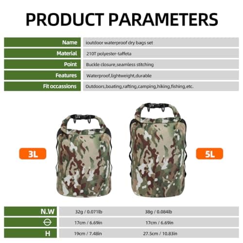 Desoto Dry Bags 3L Boat Dry Bag Lightweight Water-Resistant Multicolor — view 2