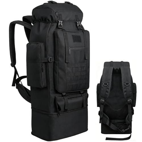 Ogetok 100L Hiking Backpack Camping Rucksack, 100 liters Large Capacity Outdoor Knapsack Travel Climbing Mountaineering Carry On Backpack Bag, Trekking Backpacking for Men Women, Black