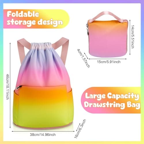 ViEinkaufen Swimming Bag for Kids Adults Waterproof Drawstring Gym Bags — view 2