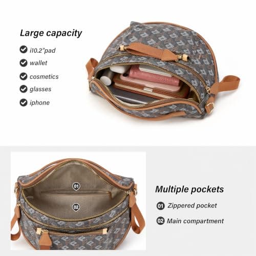 Crossbody Bag Bum Bag for Women Spacious Purse Fanny Packs Belt Bag Vegan Leather Gift for Mother Wife Mom — view 5
