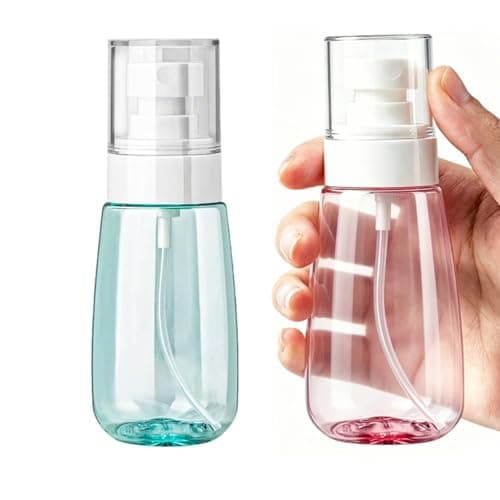 OMBRISA Small Spray Bottle 2 Pack, Fine Mist Travel Spray Bottle for Essential Oils, Refillable Travel Containers Plastic Hair Spray Bottle Sprayer for Perfume Skincare Makeup Lotion (2oz 60ml)