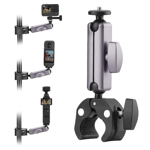 BRDRC Pocket 3 4 4P Camera Bike Mount Clamp Motorcycle Handle Holder for Insta360 X6/X5/X4/Ace Pro 2/Go 3S, DJI Osmo Pocket 4/4P/3/Mobile 8/7/Action 6 5 Pro 4 3, GoPro Hero/Max/Mini Accessories