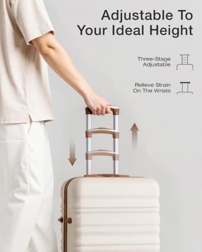 COOLIFE 20 Inch Carry On Suitcase – Hard Shell Lightweight ABS+PC Luggage — view 3