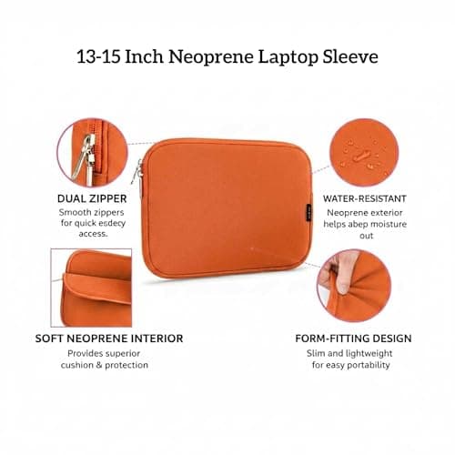 Emartbuy Orange Neoprene Laptop Sleeve 13-15 Inch — view 2