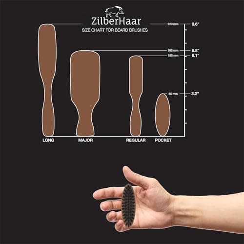 ZilberHaar Pocket Beard Brush - Small Soft Boar Bristle Beard Brush for Men - Travel Size Mens Beard Brush - Straightens & Promotes Beard Growth, Works with Beard Oil & Styling Balm to Soften Beard — view 3
