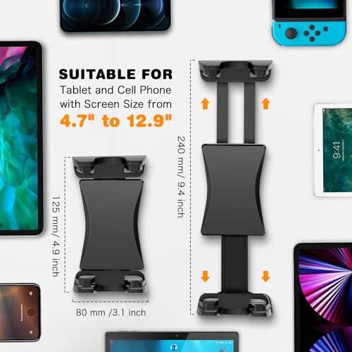 Tablet Car Stand with Suction Cup, 360° Rotate Adjustable iPad Car Mount — view 5