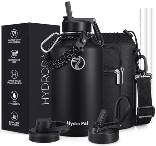 HydroPal Vacuum Insulated 1.9L Stainless Steel Water Bottle with Dual Lids