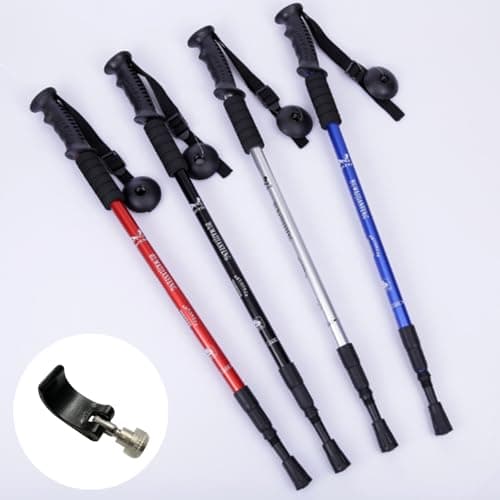2 Pack Walking Stick Clip, Trekking Pole Lock Replacement Climbing Pole External Lock Trekking Stick Locking Clips Hiking Accessories, Suitable for 18mm Pipe, Black — view 6