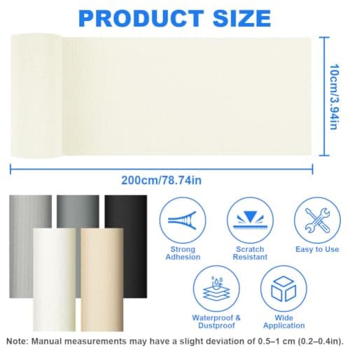 ANOMM Canvas Repair Patch, 10x200cm Self-Adhesive Fabric Patch, Lvory White — view 2