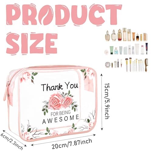 KOOSREEL Clear Travel Toiletries Bag for Women, 2 Packs TSA Approved Toiletry Bag with Zippers Travel Essentials PVC Waterproof Cosmetic Clear Wash Bag for Girls — view 4