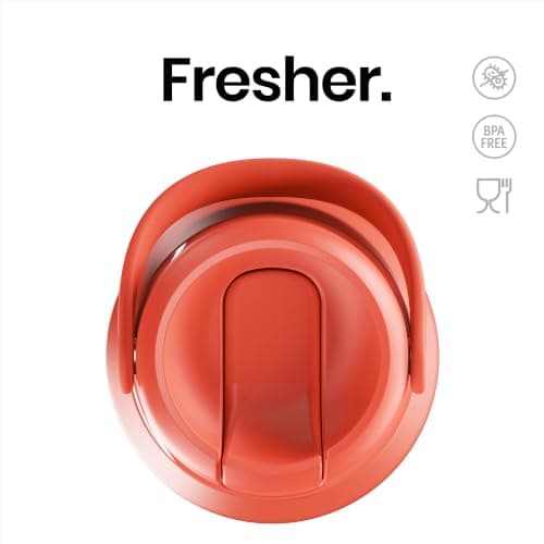ION8 Primo Urban Insulated Water Bottle 540 ml (18 oz) – Leakproof Stainless Steel Bottle with Straw Lid, Fast Flow, Vacuum Insulated Cold Drinks, Cup Holder Friendly, Dishwasher Safe, Coral — view 4
