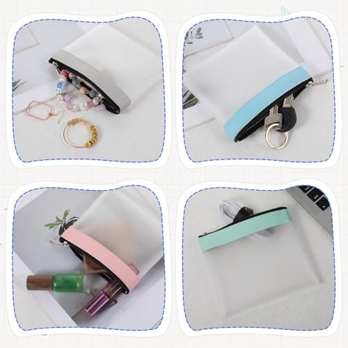 4 Pcs Clear Mini Makeup Bag, 4.9x4.5 Inch Waterproof Zipper Pouch, Small Cosmetic Bag for Women Travel Organizer, Coin Purse, Daily Toiletries Travel Office Supplies — view 6