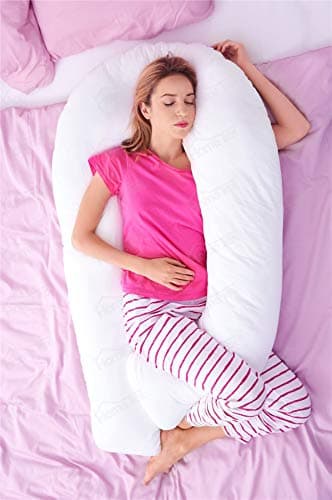 Hometex 12ft U Shaped Pillow & Case (White) - Pregnancy Maternity Support — view 3