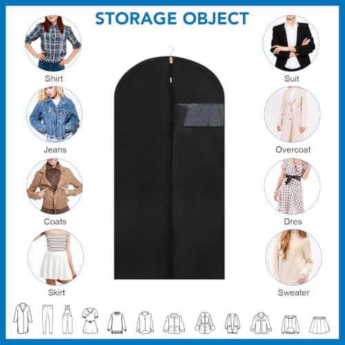 12 Pack Suit Bags PEVA Garment Bag Clothes Covers Suit Protector 60cm*120cm — view 3