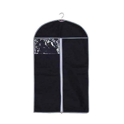 Van Der Linn Pack of 1 Breathable Garment Suit Bags (Black, 100cm)