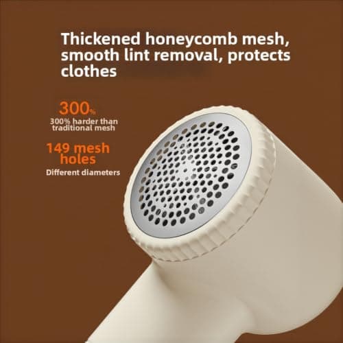 Electric Fabric Shaver for Clothes, Rechargeable Lint Remover with Net, Portable Sweater Depiller and Wool Ball Trimmer for Home and Travel Use(Cream Apricot) — view 4