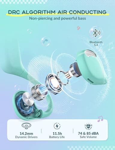 iClever OWS01 Kids Headphones Wireless Air Conduction Open Ear Headphones — view 5