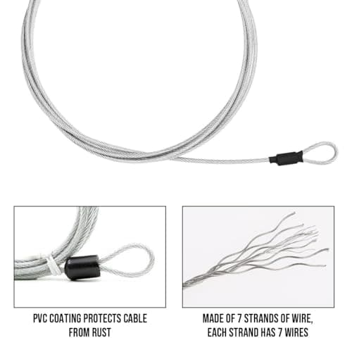 2Pcs Bike Lock Cable 1.5M Lightweight Wire Cable Lock with Double Loop Security Flexible Cable Luggage Lock, Steel Lock Chain Portable Lock Padlock for Padlocks Scooter Bicycle Suitcase — view 3