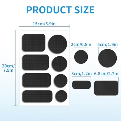Skystuff 24PCS Self-Adhesive Nylon Repair Patches for Tent, Down Jacket, Clothing & Puffer Coat - Heavy Duty Waterproof Fabric Tape Repair Kit for Outdoor Gear, Sleeping Bag, Backpack, Black — view 5