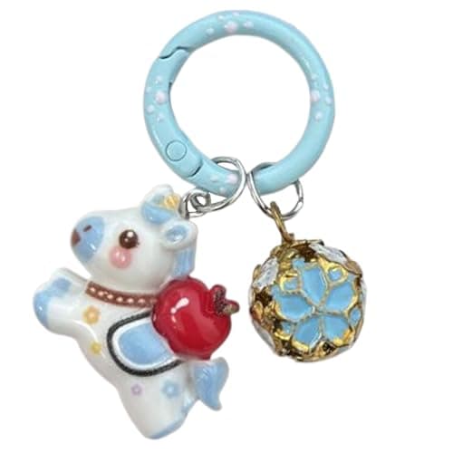 Generisch Animal Keyring, New Year Pendant Made of Resin for the Year of the Horse, Animal Keyring for Purse and Backpack, for Women and Girls as Travel Office Party Birthday, blue, Siehe Beschreibung