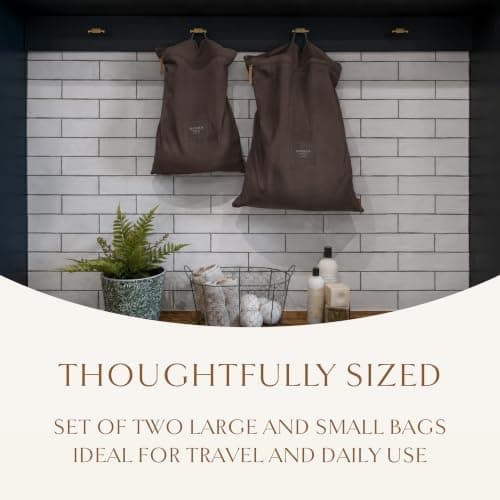 Hayden Hill Luxury Organic Cotton Travel Laundry Bags, Small & Large 2 Pack — view 6
