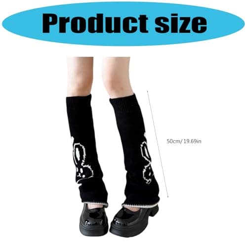 CAZSTYK Stretchy Stackable Long Leg Socks Rabbits Pattern Retro Fashion Soft Warm Legwear for Daily or Travel Wear and Layering Retro Acrylic Leg Warmer — view 6