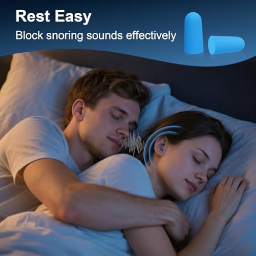 Foam Ear Plug for Sleeping, HOYIO 5 Pair 35dB Soft Earplugs for Noise Cancelling Hearing Protection Soring Blocking, Holiday Travel Cruise Flight Backpacking Work Study Essentials, Disposable, Blue — view 2