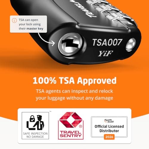 1-Pack TSA Approved Travel Combination Cable Luggage Locks for Suitcases & Backpacks | TSA Lock | Luggage Lock | Black — view 3