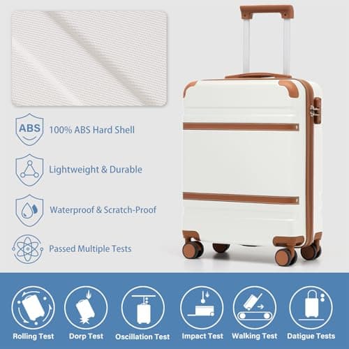 COOLIFE Cabin Suitcase 55x35x20 Ryanair EasyJet PC+ABS Hard Shell, TSA Lock — view 6