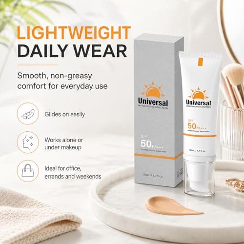 Tinted Moisturiser with Spf 50 - Tinted Sunscreen for Face - Natural Tone Sunscreen - Lightweight Non-greasy Sheer Coverage Face Cream - Travel Size Skin Tint for Daily Makeup Even Skin Tone — view 5