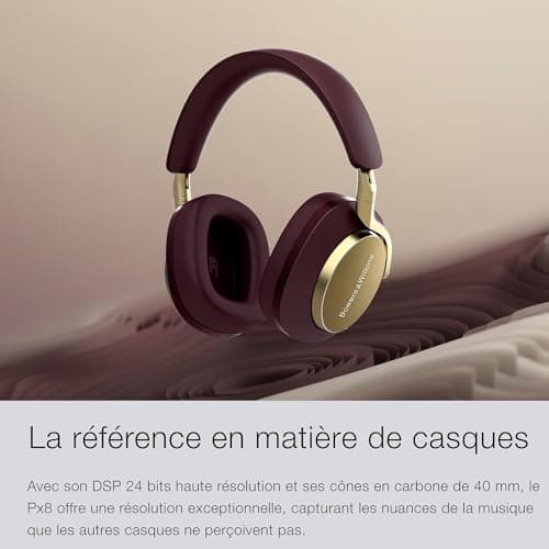 Bowers & Wilkins Px8 Wireless Headphones - Royal Burgundy — view 3