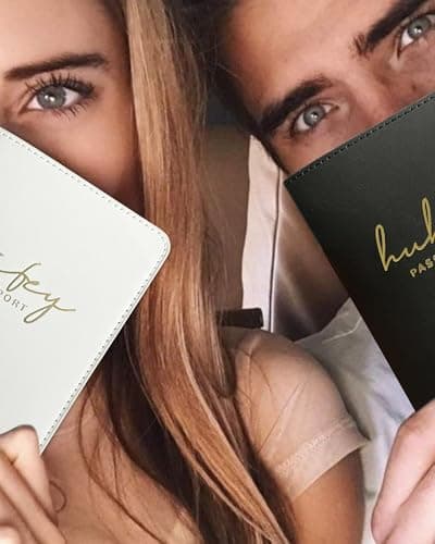 Mr and Mrs Passport Wallet, Wedding Gifts for Couples 2025, Passport Holder for Travel, Honeymoon Travel Essentials, Wife & Hubby, 4*6, Classic — view 6