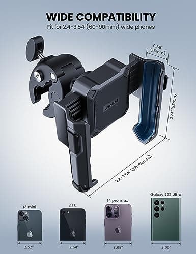 Lamicall Motorcycle Phone Holder for Filming - 【1s Quick Release】 Universal Motorbike Phone Mount Adapter, Phone Holder Bike for iPhone 17 16 15 14 13 Pro Max Plus Air, Samsung S24 Ultra, All Phones — view 5