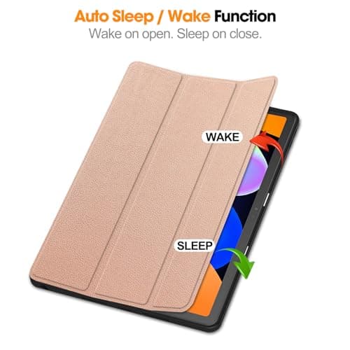 YRH for Lenovo Idea Tab 11 inch Case 2025 with Pen Holder, Back Soft TPU Protective Tablet Cover with Auto Sleep/Wake (Rose Gold) — view 3