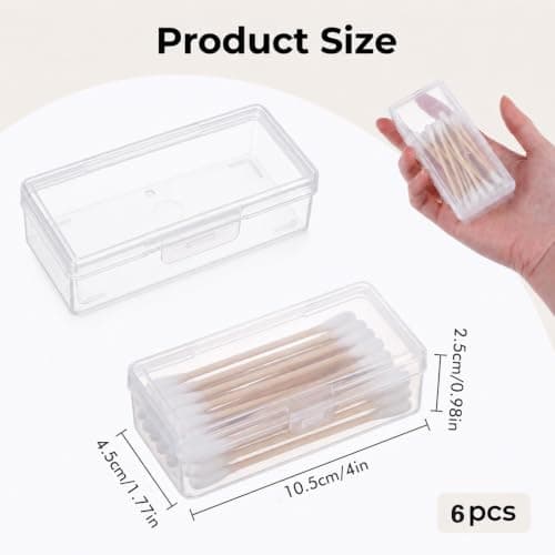 6Pcs Cotton Swab Holder Travel Floss Pick Case Cotton Pad Storage Container — view 2