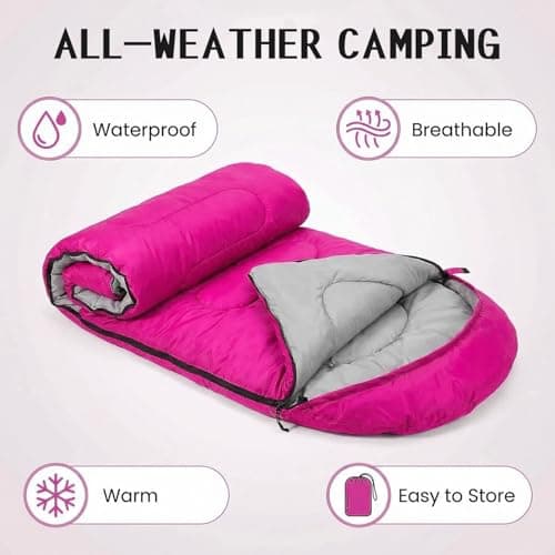 Sleeping Bag for Camping, Adults, Rose — view 3