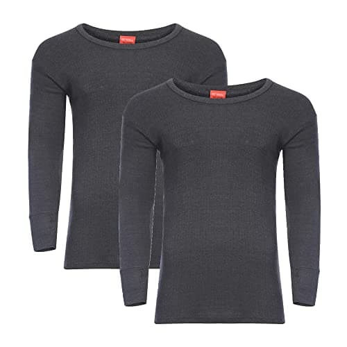 Heatwave® Pack of 2 Men's Thermal Long Sleeve Top, Warm Underwear Baselayer, S M L XL XXL Thermals, X Large Charcoal — view 2