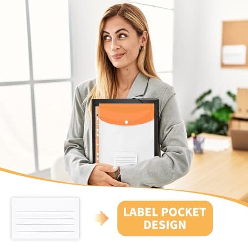 Plastic Wallets A4 Punched Pockets, 12 Pack A4 Expandable Folders — view 6