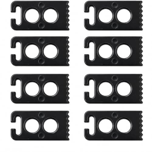 Shentu 8 Pack Slip On No Tie Shoe Laces, Lazy Shoelace Buckle Fasteners, Quick Closure Locks for Sneakers & Casual Shoes, Heavy Duty Elastic Cord Stoppers, Black